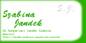 szabina jandek business card